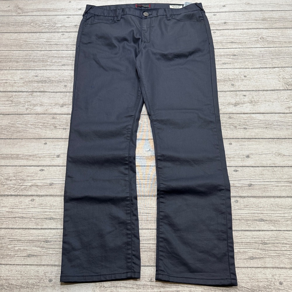 Guess Dress Pants Men's 38 Dark Gray Slim Straight Del Mar Fit Trousers Utility